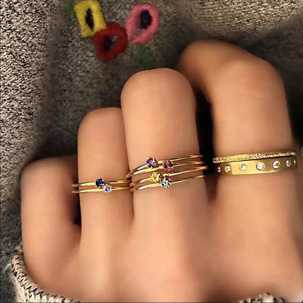 Delicate Gold Stackable Ring Set